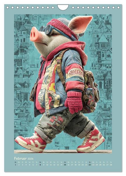 Produktbild: Street Hogz. Charakterschweine mit Haltung (Wandkalender 2026 DIN A4 hoch), CALVENDO Monatskalender