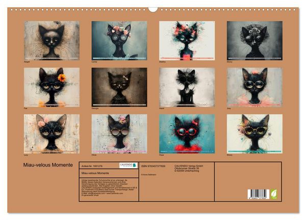 Produktbild: Miau-velous Momente (Wandkalender 2026 DIN A2 quer), CALVENDO Monatskalender