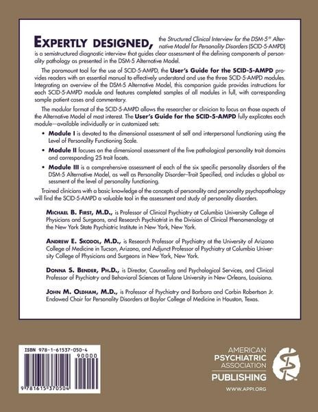 Produktbild: User's Guide for the Structured Clinical Interview for the DSM-5&reg; Alternative Model for Personality Disorders (SCID-5-AMPD)