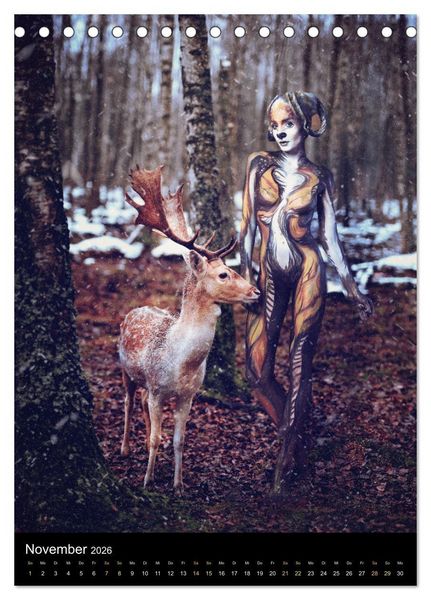 Produktbild: Bodypainting Adventures - Farbe auf nackter Haut (Tischkalender 2026 DIN A5 hoch), CALVENDO Monatskalender