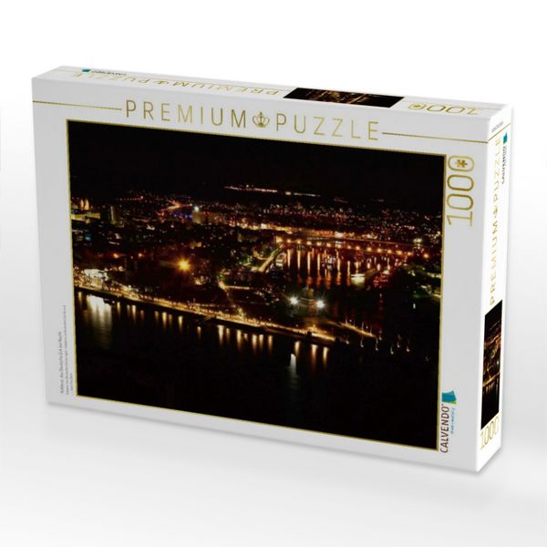 Produktbild: CALVENDO Puzzle Koblenz, das Deutsche Eck bei Nacht | 1000 Teile Lege-Gr&ouml;&szlig;e 64x48cm Foto-Puzzle f&uuml;r gl&uuml;ckliche Stunden