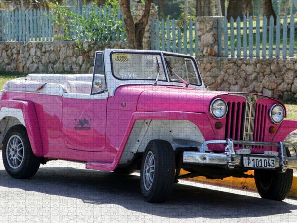 Produktbild: CALVENDO Puzzle Der legend&auml;re Jeepster von Willys-Overland auf Kuba 1000 Teile Lege-Gr&ouml;&szlig;e 64 x 48 cm Foto-Puzzle Bild von Henning von L&ouml;wis of Menar