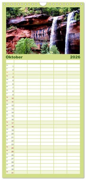 Produktbild: Familienplaner 2026 - USA-S&uuml;dwesten von seiner sch&ouml;nsten Seite 2026 mit 5 Spalten (Wandkalender, 21 x 45 cm) CALVENDO