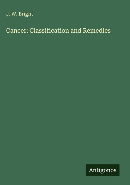 Produktbild: Cancer: Classification and Remedies