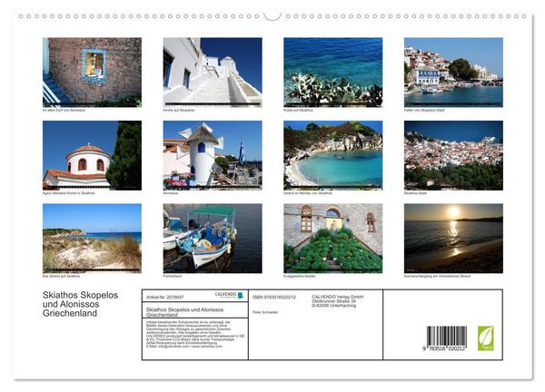Produktbild: Skiathos Skopelos und Alonissos Griechenland (hochwertiger Premium Wandkalender 2026 DIN A2 quer), Kunstdruck in Hochglanz