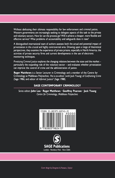 Produktbild: Privatizing Criminal Justice