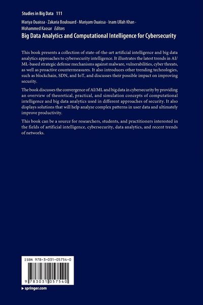 Produktbild: Big Data Analytics and Computational Intelligence for Cybersecurity
