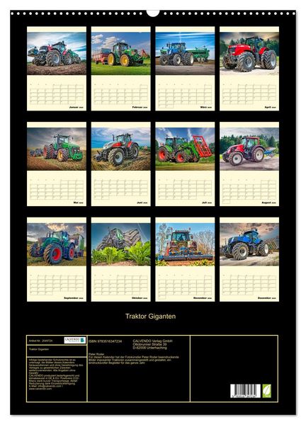 Produktbild: Traktor Giganten (Wandkalender 2026 DIN A2 hoch), CALVENDO Monatskalender