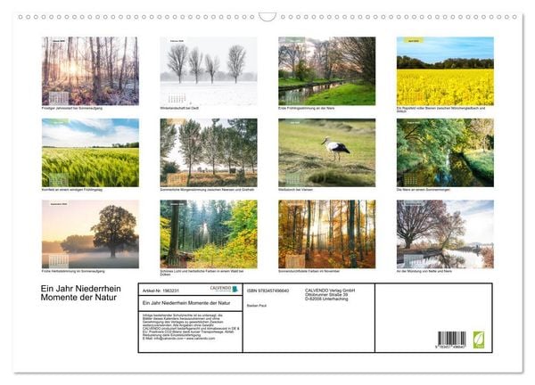Produktbild: Ein Jahr Niederrhein Momente der Natur (Wandkalender 2026 DIN A2 quer), CALVENDO Monatskalender