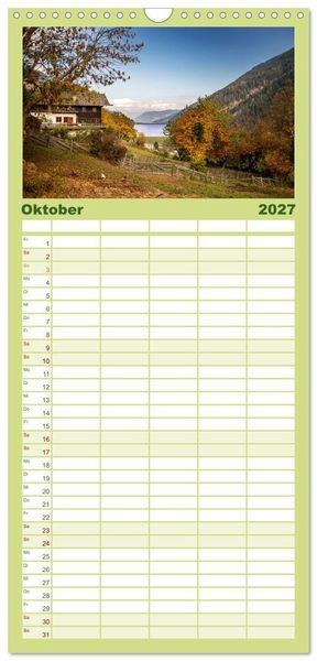 Produktbild: Familienplaner 2027 - Ultental - Ein Jahr in Bildern mit 5 Spalten (Wandkalender, 21 x 45 cm) CALVENDO