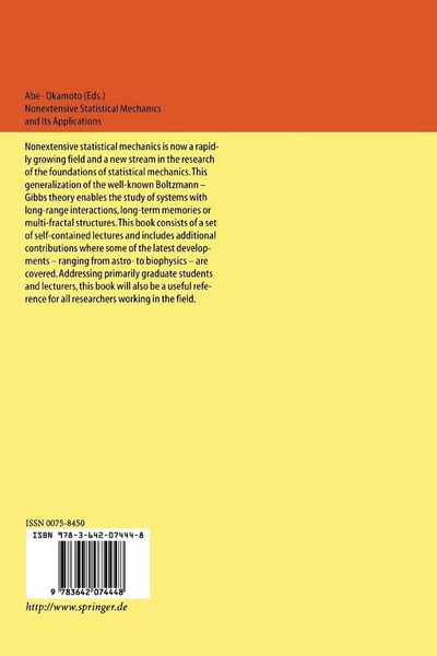 Produktbild: Nonextensive Statistical Mechanics and Its Applications