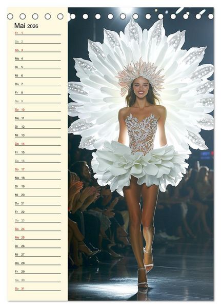 Produktbild: Bl&uuml;tenzauber. High Fashion auf dem Catwalk (Tischkalender 2026 DIN A5 hoch), CALVENDO Monatskalender