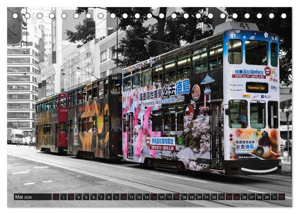 Produktbild: Ding Ding - Hong Kong's Tramways (Tischkalender 2026 DIN A5 quer), CALVENDO Monatskalender