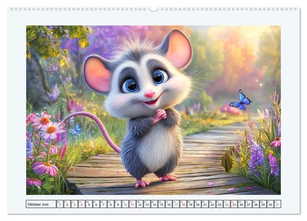 Produktbild: Oh, Possums! Cartoon-Abenteuer mit lustigen Beutelratten (hochwertiger Premium Wandkalender 2026 DIN A2 quer), Kunstdruck in Hochglanz