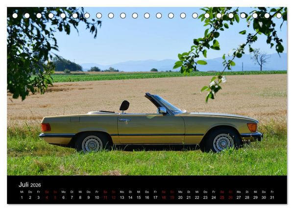 Produktbild: Mercedes SL W107 - zeitlose Eleganz (Tischkalender 2026 DIN A5 quer), CALVENDO Monatskalender