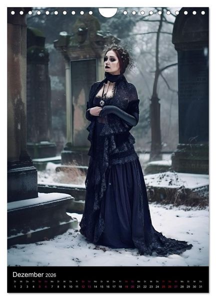 Produktbild: Gothic Kalender - Ein Jahr voller Gothic-Mystik und Eleganz (Wandkalender 2026 DIN A4 hoch), CALVENDO Monatskalender