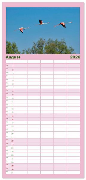 Produktbild: Familienplaner 2026 - The Power Of Pink mit 5 Spalten (Wandkalender, 21 x 45 cm) CALVENDO