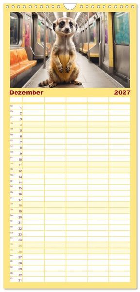 Produktbild: Familienplaner 2027 - Erdm&auml;nnchen in New York City mit 5 Spalten (Wandkalender, 21 x 45 cm) CALVENDO