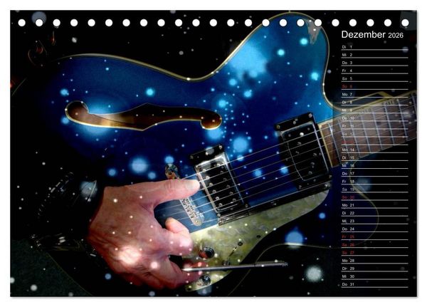 Produktbild: Rockgitarren Power (Tischkalender 2026 DIN A5 quer), CALVENDO Monatskalender