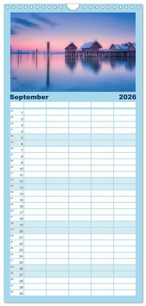 Produktbild: Familienplaner 2026 - Bodensee Weitblicke mit 5 Spalten (Wandkalender, 21 x 45 cm) CALVENDO