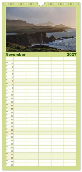 Produktbild: Familienplaner 2027 - Skellig Coast - Irlands sch&ouml;nste K&uuml;ste mit 5 Spalten (Wandkalender, 21 x 45 cm) CALVENDO