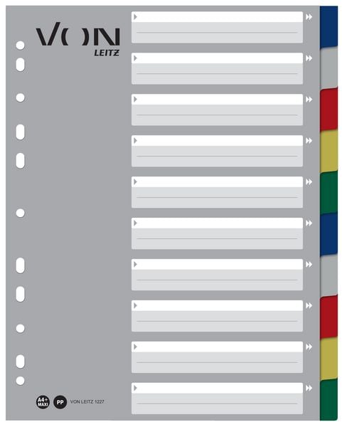 Produktbild: VON Plastik-Register Multicolor A4 Maxi 1-10