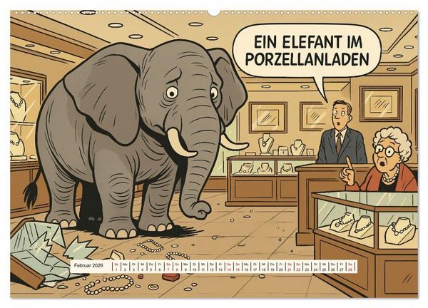Produktbild: Tierischer Humor im Alltag (Wandkalender 2026 DIN A2 quer), CALVENDO Monatskalender