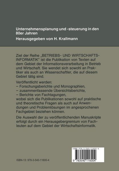 Produktbild: Unternehmensplanung und -steuerung in den 80er Jahren