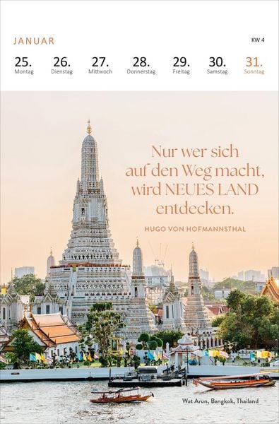 Produktbild: Wochenkalender Tr&auml;ume dich um die Welt 2027
