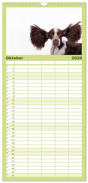 Produktbild: Familienplaner 2026 - SCHLAPPOHREN mit 5 Spalten (Wandkalender, 21 x 45 cm) CALVENDO