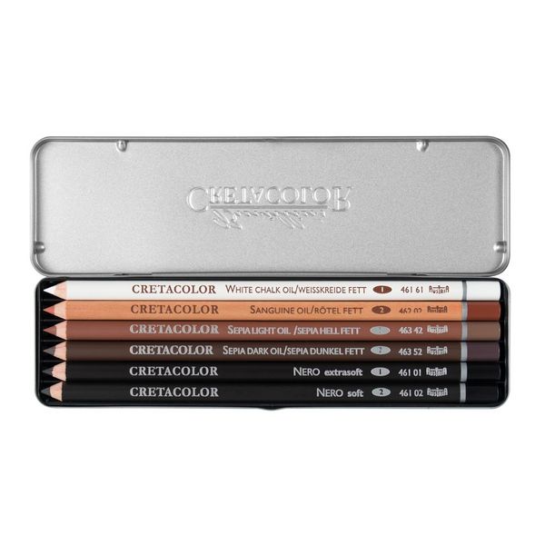 Produktbild: Cretacolor K&uuml;nstlerstifte Oil Pencils Pocket Set, 6er Metalletui