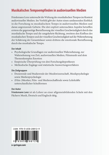Produktbild: Musikalisches Tempoempfinden in audiovisuellen Medien