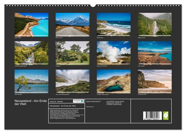 Produktbild: Neuseeland - Am Ende der Welt (hochwertiger Premium Wandkalender 2026 DIN A2 quer), Kunstdruck in Hochglanz