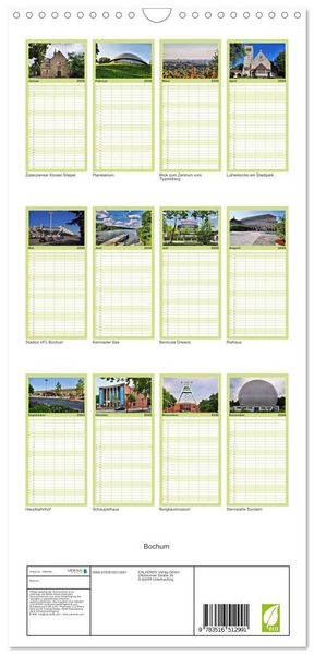 Produktbild: Familienplaner 2026 - Bochum mit 5 Spalten (Wandkalender, 21 x 45 cm) CALVENDO