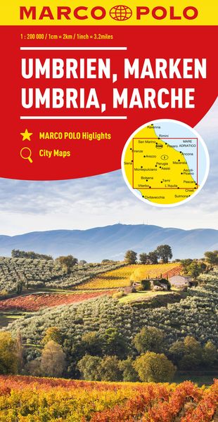 Produktbild: MARCO POLO Regionalkarte Italien 08 Umbrien, Marken 1:200.00