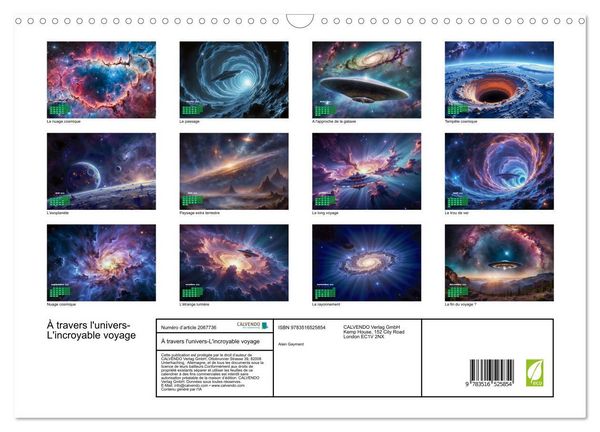 Produktbild: &Agrave; travers l'univers-L'incroyable voyage (Calendrier mural 2026 DIN A3 vertical), CALVENDO calendrier mensuel