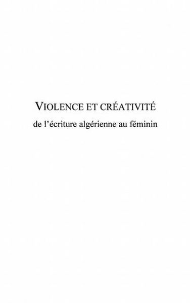 Produktbild: Violence et creativite de l'ecriture alg