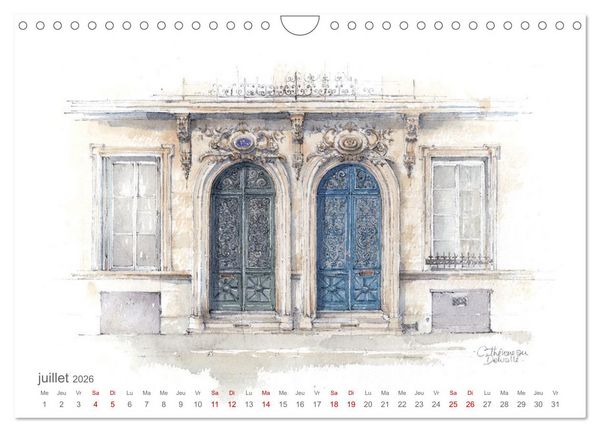 Produktbild: BORDEAUX, promenade dessin&eacute;e (Calendrier mural 2026 DIN A4 vertical), CALVENDO calendrier mensuel