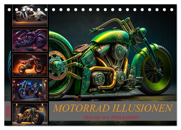 Motorrad illusionen (Tischkalender 2026 DIN A5 quer), CALVENDO Monatskalender