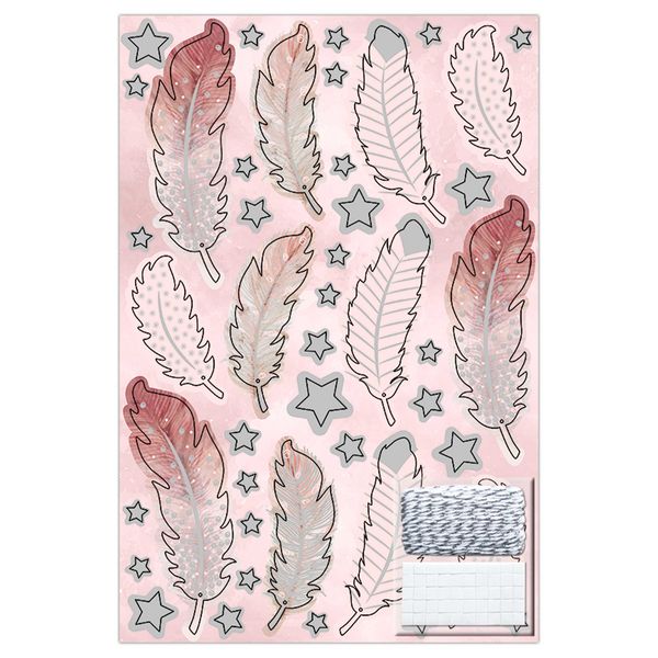 Produktbild: URSUS Geschenkboxen-Set "Federn", ros&eacute;/silber