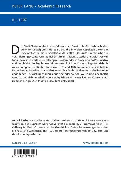 Produktbild: St&auml;dtische Selbstverwaltung im Wandel &ndash; Ekaterinodar 1870 bis 1914