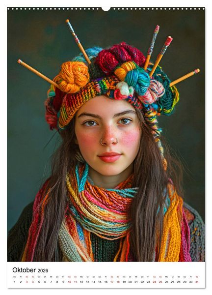 Produktbild: Knit Couture - Strick trifft Runway (hochwertiger Premium Wandkalender 2026 DIN A2 hoch), Kunstdruck in Hochglanz