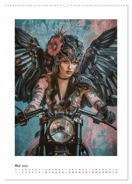 Produktbild: Fahrt ins Abenteuer - Angel-Bikerinnen erkunden die Welt (hochwertiger Premium Wandkalender 2026 DIN A2 hoch), Kunstdruck in Hochglanz
