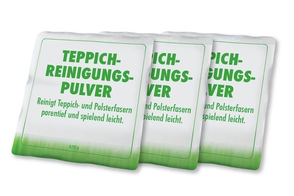 Teppich-Reinigungspulver 3er Set, staubarm und schnelltrocknend