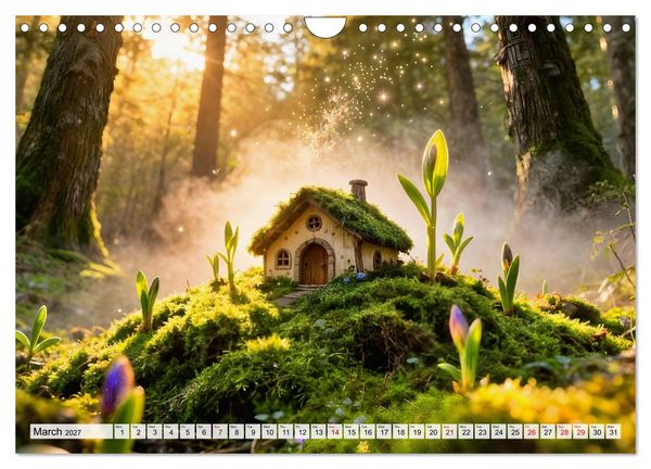 Produktbild: Where the Fairies Dwell - A year of hidden forest homes and gentle magic (Wall Calendar 2027 DIN A4 landscape), CALVENDO 12 Month Wall Calendar