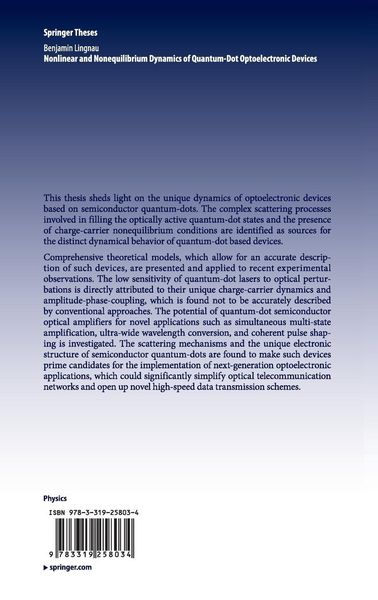 Produktbild: Nonlinear and Nonequilibrium Dynamics of Quantum-Dot Optoelectronic Devices