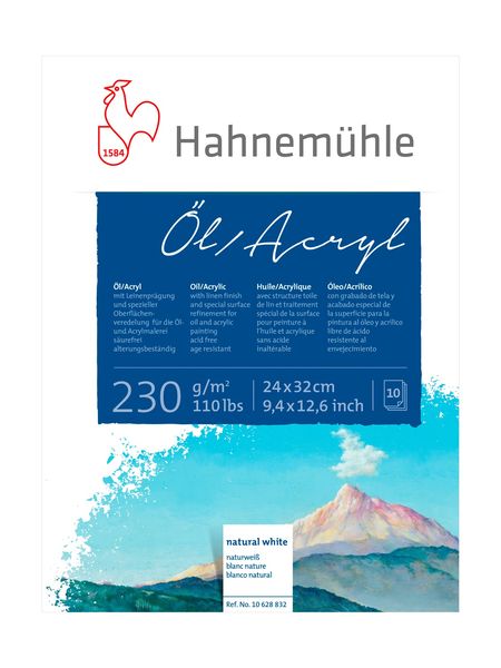 Produktbild: Hahnem&uuml;hle Papier &Ouml;l Acryl 230, 24 x 32 cm, 230 g/m&sup2;
