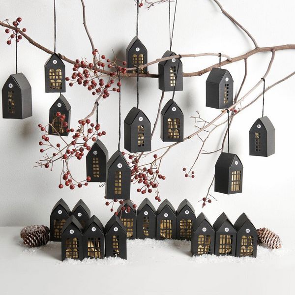 Produktbild: Adventskalender Papph&auml;user,24 Stk., 9x4,5x4,5cm