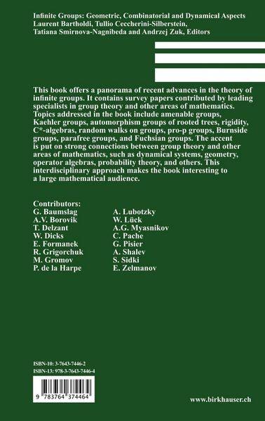 Produktbild: Infinite Groups: Geometric, Combinatorial and Dynamical Aspects