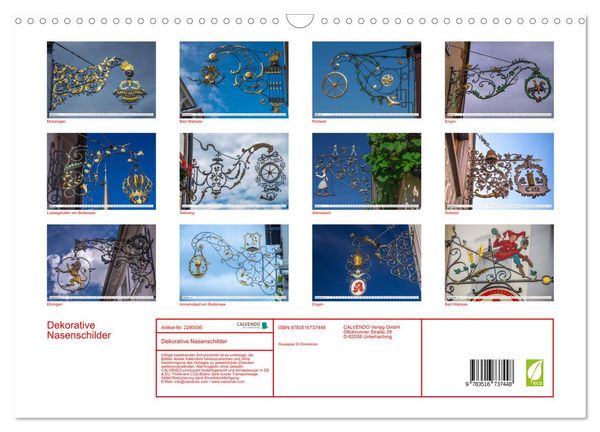 Produktbild: Dekorative Nasenschilder (Wandkalender 2026 DIN A3 quer), CALVENDO Monatskalender